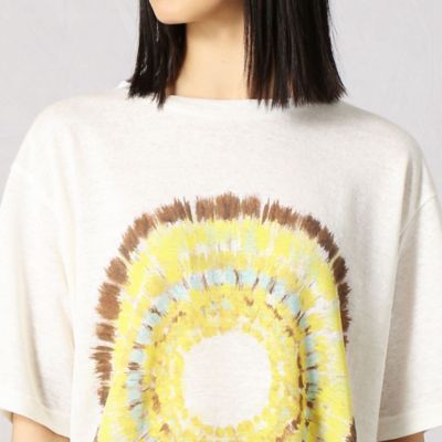 タイダイ柄プリントリネンＴシャツ（７７７７ＴＹ１７）
