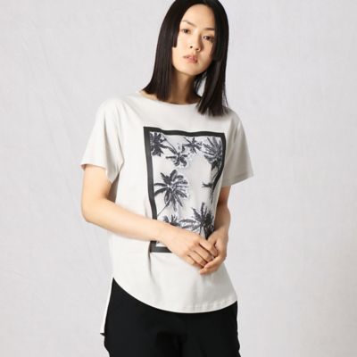 ＜β (Women)＞オーガンジー椰子の木Ｔシャツ（７７７７ＴＹ３８）