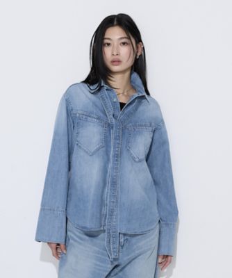 ＜β (Women)＞ボウタイ付き　デニムシャツ（７７７８ＨＯ０２）