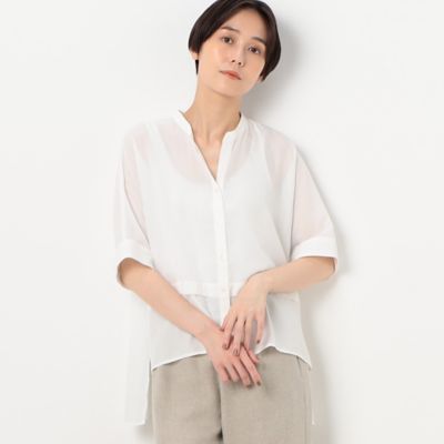 ＜Gabardine K.T+ (Women/大きいサイズ)＞〔　＋サイズ　〕　シアーストライプ　ドルマンブラウス（７８０１ＢＤ０１）