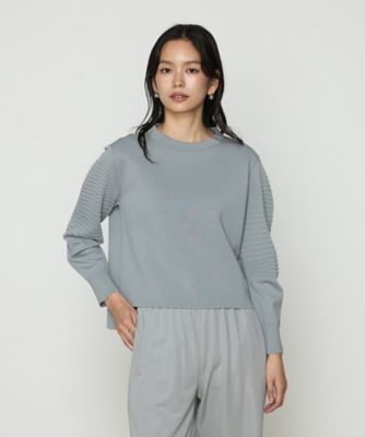 Gabardine K.T+ (Women/大きいサイズ)/ギャバジンケーティープラス 〔 +サイズ 〕 ブライトストレッチヤーン ミラノリブバナナスリーブセーター(7801IK05)