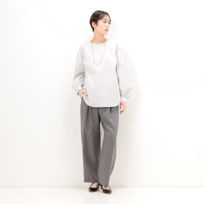 〔　＋サイズ　〕　【セットアップ対応】パウダーツイルストレッチ　ワイドパンツ（７８０１ＰＥ０１）
