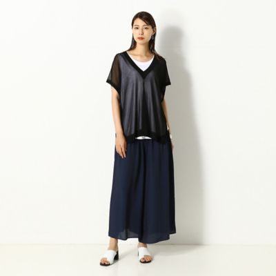 〔＋サイズ〕ドレープストライプ　ゴムパンツ（７８０１ＰＺ０１）