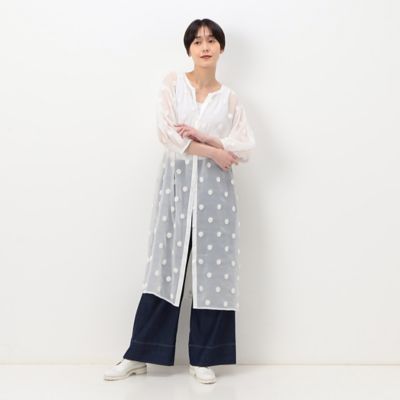 ＜Gabardine K.T+ (Women/大きいサイズ)＞〔　＋サイズ　〕　シアードット　ロングシャツ（７８０２ＢＤ０２）