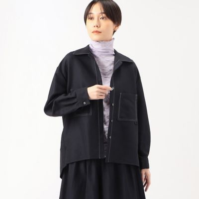 〔　＋サイズ　〕　【セットアップ対応】ウール変形平織り　ワークシャツ（７８０２ＨＦ０１）