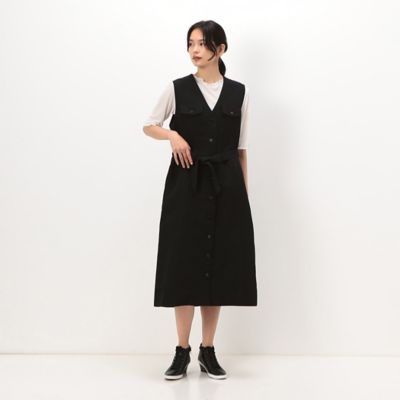 ＜Gabardine K.T+ (Women/大きいサイズ)＞〔　＋サイズ　〕　紙コットンギャバジン　ジャンパードレス（７８０２ＯＥ０１）
