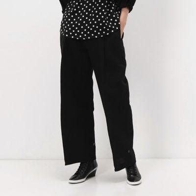 ＜Gabardine K.T+ (Women/大きいサイズ)＞〔　＋サイズ　〕　紙コットンギャバジン　ワイドパンツ（７８０２ＰＥ０２）