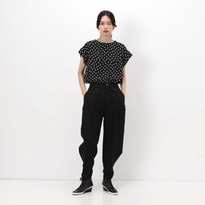 〔　＋サイズ　〕　紙コットンギャバジン　ワイドパンツ（７８０２ＰＥ０２）