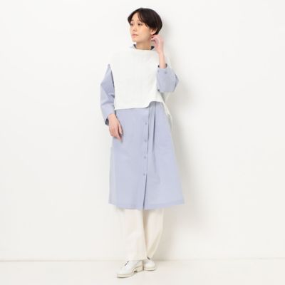 〔　＋サイズ　〕　【洗える】ストレッチタフタ　シャツドレス（７８０３ＨＣ０１）