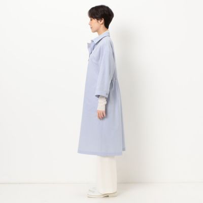 〔　＋サイズ　〕　【洗える】ストレッチタフタ　シャツドレス（７８０３ＨＣ０１）