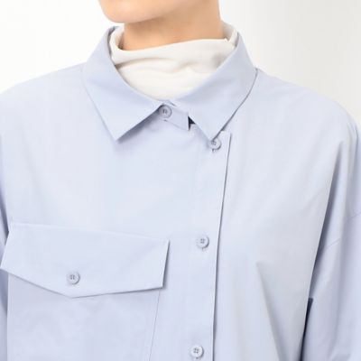 〔　＋サイズ　〕　【洗える】ストレッチタフタ　シャツドレス（７８０３ＨＣ０１）