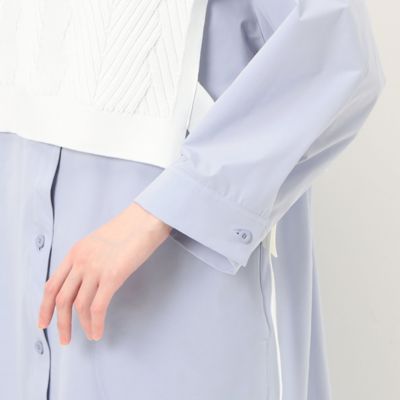 〔　＋サイズ　〕　【洗える】ストレッチタフタ　シャツドレス（７８０３ＨＣ０１）