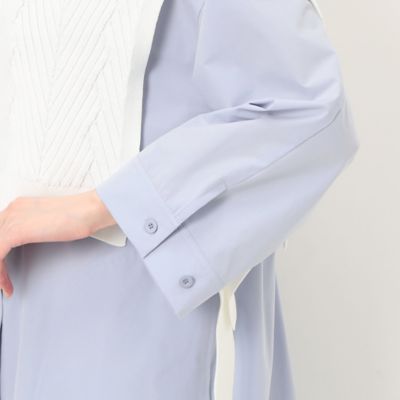 〔　＋サイズ　〕　【洗える】ストレッチタフタ　シャツドレス（７８０３ＨＣ０１）