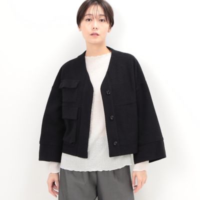 ＜Gabardine K.T+ (Women/大きいサイズ)＞〔　＋サイズ　〕　ツイードジャージー　ブルゾン（７８０３ＪＥ０２）
