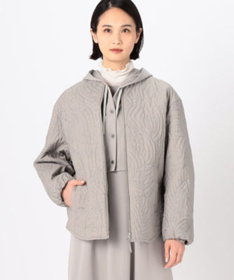 ＜Gabardine K.T+ (Women/大きいサイズ)＞〔　＋サイズ　〕　バティック柄キルト　ノーカラーブルゾン（７８０３ＶＧ０１）