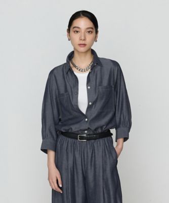 〔　＋サイズ　〕　オトナシャンブレー　たっぷりシャツ（７８０４ＨＫ０１）
