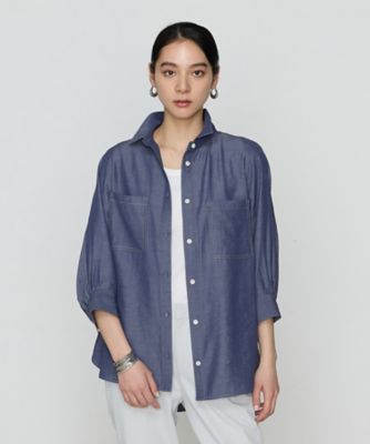 〔　＋サイズ　〕　オトナシャンブレー　たっぷりシャツ（７８０４ＨＫ０１）