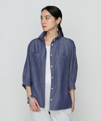 〔　＋サイズ　〕　オトナシャンブレー　たっぷりシャツ（７８０４ＨＫ０１）