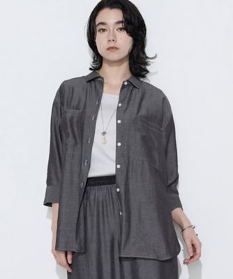 ＜Gabardine K.T+ (Women/大きいサイズ)＞〔　＋サイズ　〕　オトナシャンブレー　たっぷりシャツ（７８０４ＨＯ０１）