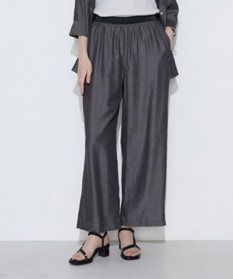 ＜Gabardine K.T+ (Women/大きいサイズ)＞〔　＋サイズ　〕　オトナシャンブレー　タックワイドパンツ（７８０４ＰＯ０６）