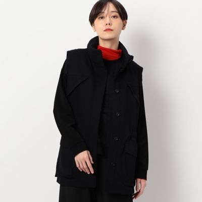 ＜Gabardine K.T+ (Women/大きいサイズ)＞〔＋サイズ〕【洗える】ツイルジャージー　ふわっと襟のベスト（７８０４ＶＡ０４）