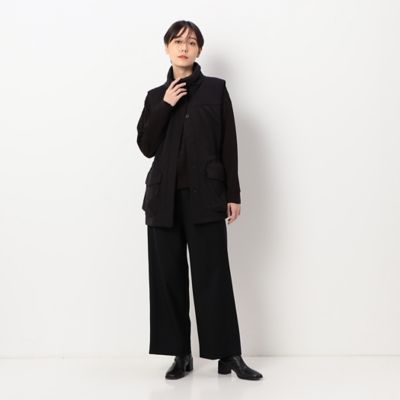 〔＋サイズ〕【洗える】ツイルジャージー　ふわっと襟のベスト（７８０４ＶＡ０４）