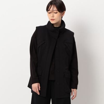 〔＋サイズ〕【洗える】ツイルジャージー　ふわっと襟のベスト（７８０４ＶＡ０４）