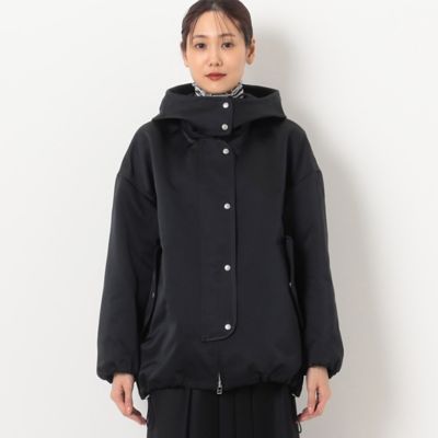 〔　＋サイズ　〕　二重織サテン　フード付きブルゾン（７８０４ＶＥ０２）