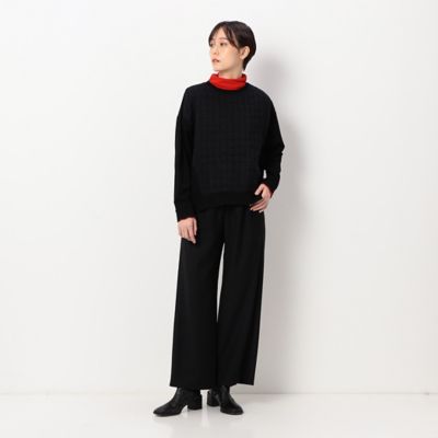〔＋サイズ〕【セットアップ対応／洗える】キルトジャカード　異素材組み合わせプルオーバー（７８０５ＥＡ０６）
