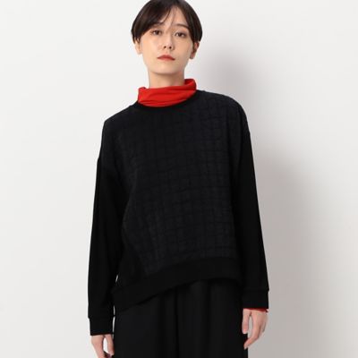 〔＋サイズ〕【セットアップ対応／洗える】キルトジャカード　異素材組み合わせプルオーバー（７８０５ＥＡ０６）