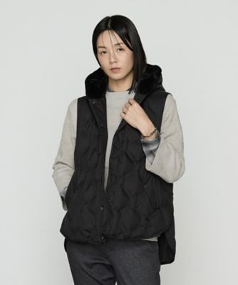 ＜Gabardine K.T+ (Women/大きいサイズ)＞〔　＋サイズ　〕　フーデッド　ダウンジレ（７８０５ＶＭ０１）