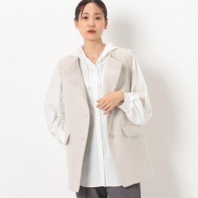 Gabardine K.T+ (Women/大きいサイズ)/ギャバジンケーティープラス 〔 +サイズ 〕 やわらかメルトン スタンドカラージレ(7806JE06)