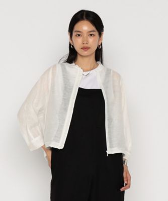 ＜Gabardine K.T+ (Women/大きいサイズ)＞〔　＋サイズ　〕　綿麻からみ　麻メッシュブルゾン（７８０６ＶＫ０４）