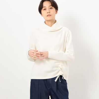 〔　＋サイズ　〕　【セットアップ対応】のびのびフラノジャージー　あたたか襟のドロストプルオーバー（７８０８ＥＡ１０）