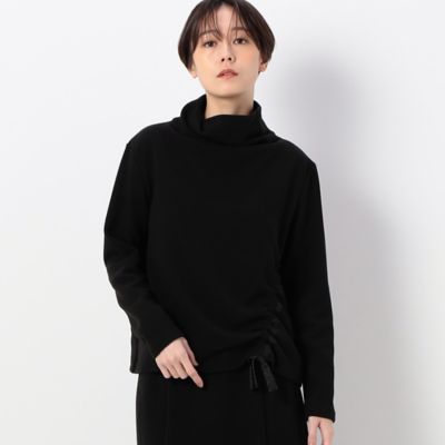 〔　＋サイズ　〕　【セットアップ対応】のびのびフラノジャージー　あたたか襟のドロストプルオーバー（７８０８ＥＡ１０）