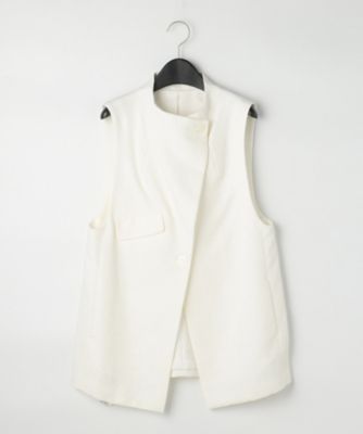＜Gabardine K.T+ (Women/大きいサイズ)＞〔　＋サイズ　〕　和紙混ツィード　ボトルネックジレ（７８０８ＪＧ０１）