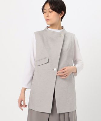 ＜Gabardine K.T+ (Women/大きいサイズ)＞〔　＋サイズ　〕　和紙混ツィード　ボトルネックジレ（７８０８ＪＧ０１）