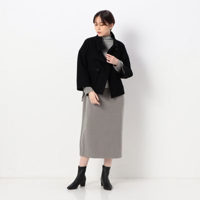 〔　＋サイズ　〕　のびのびフラノジャージー　ニットベスト付ワンピース（７８０８ＯＡ０９）