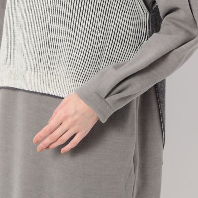 〔　＋サイズ　〕　のびのびフラノジャージー　ニットベスト付ワンピース（７８０８ＯＡ０９）