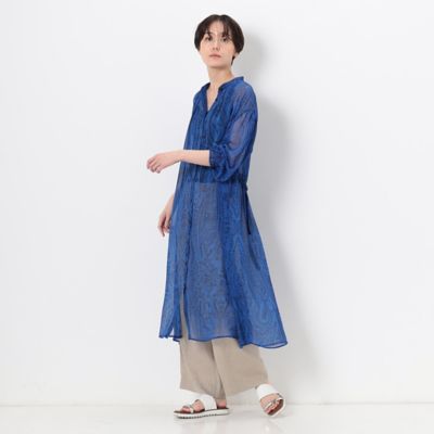 ＜Gabardine K.T+ (Women/大きいサイズ)＞〔　＋サイズ　〕　楊柳ジョーゼット更紗プリント　ブラウスドレス（７８０９ＨＣ０３）