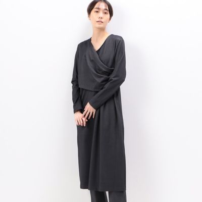 ＜Gabardine K.T+ (Women/大きいサイズ)＞〔　＋サイズ　〕　ハイテンションポンチ起毛　カシュクールドレス（７８０９ＯＥ０２）