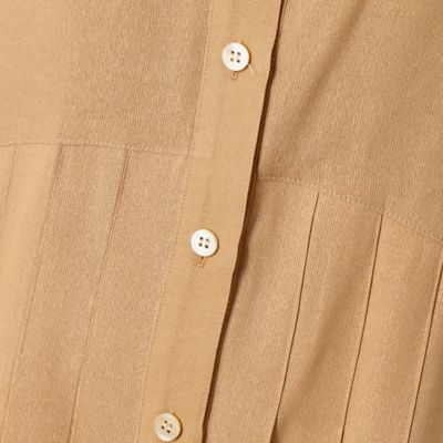 〔＋サイズ〕抄繊糸キュプラ平織り　プリーツドレス（７８０９ＯＹ０４）