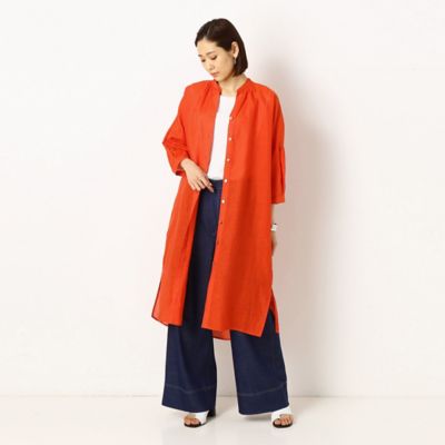 ＜Gabardine K.T+ (Women/大きいサイズ)＞〔＋サイズ〕【洗える】竹シャンブレー　ロングシャツ（７８１０ＨＹ０４）