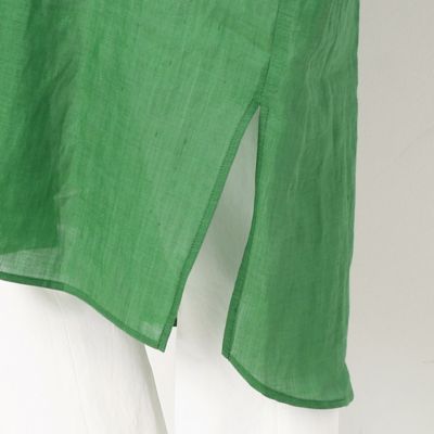 〔＋サイズ〕【洗える】竹シャンブレー　ロングシャツ（７８１０ＨＹ０４）