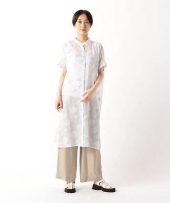 ＜Gabardine K.T+ (Women/大きいサイズ)＞〔　＋サイズ　〕　しゃくやくカットジャカード　シャツワンピース（７８１０ＯＧ０７）