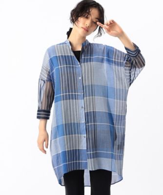 〔　＋サイズ　〕　ラミーコットンチェック　シャツ（７８１２ＨＧ０５）