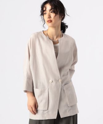 〔　＋サイズ　〕　アセテートリネンタッサー　ドルマンスリーブ　シャツジャケット（７８１３ＪＧ０３）