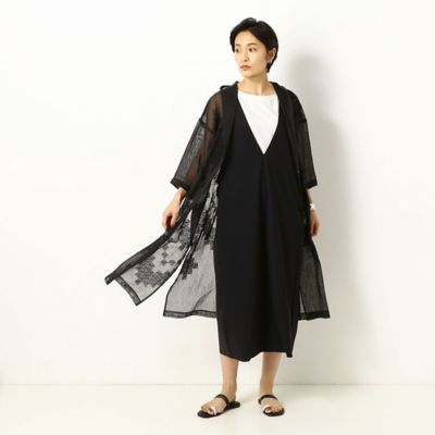 ＜Gabardine K.T+ (Women/大きいサイズ)＞〔＋サイズ〕【洗える】菱文様刺繍　七分袖ローブシャツ（７８１４ＨＹ１２）