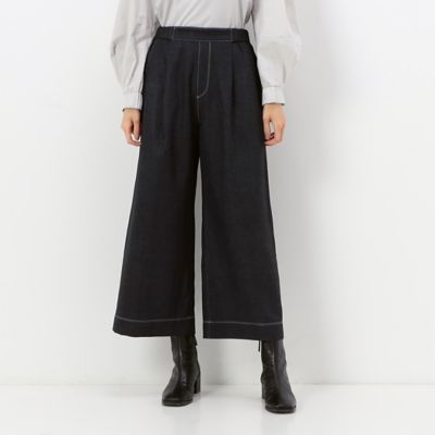 ＜Gabardine K.T+ (Women/大きいサイズ)＞〔＋サイズ〕【洗える】デニム調プリント　ワイドパンツ（７８１５ＰＡ０２）