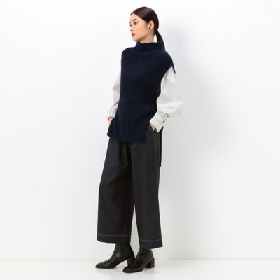 〔＋サイズ〕【洗える】デニム調プリント　ワイドパンツ（７８１５ＰＡ０２）